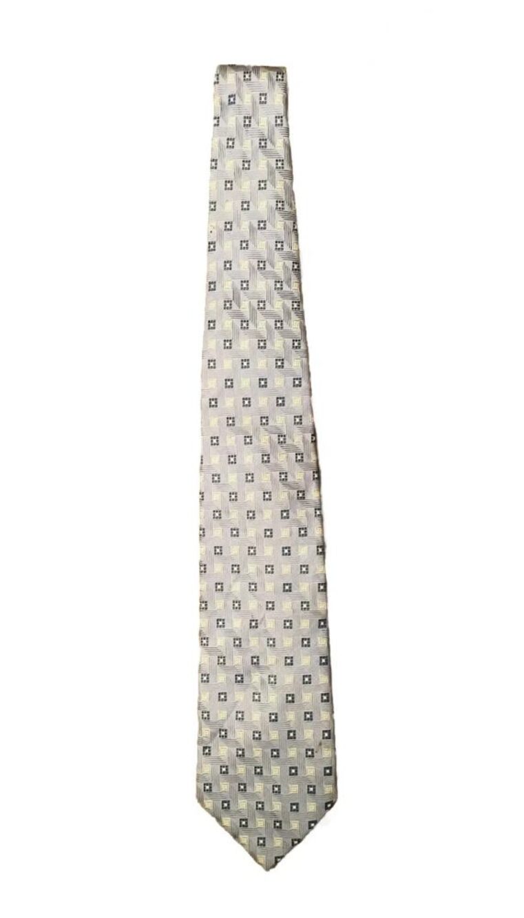 Pierre Cardin Light Blue White Necktie Polyester Geometric